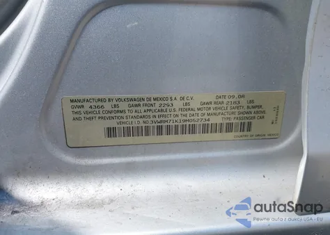 2009 Volkswagen Jetta Se/Sel z USA, uszkodzony, nr VIN 3VWRM71K19M052734